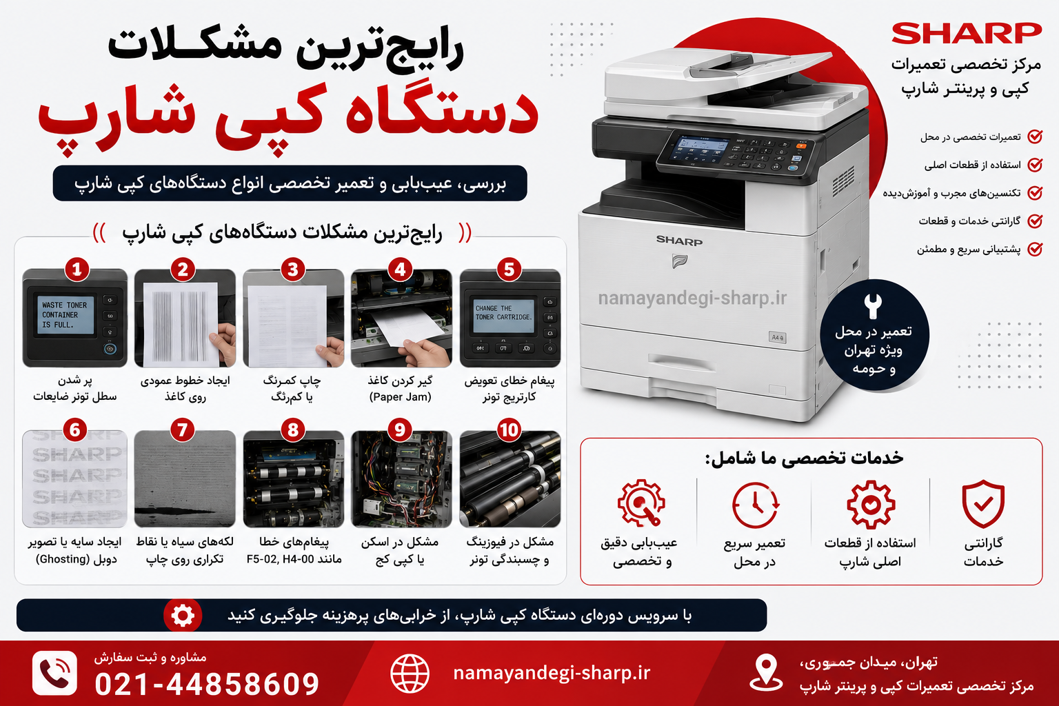 رایجترین مشکلات دستگاه کپی شارپ